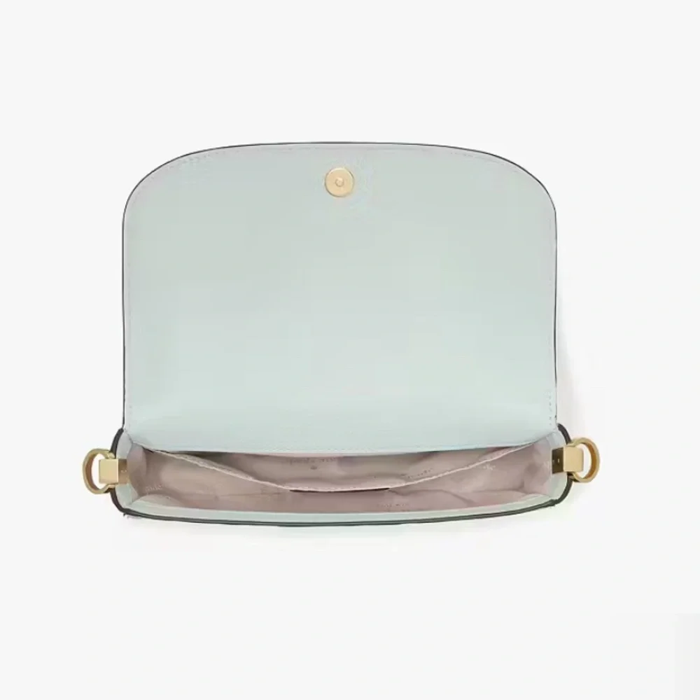 Kate Spade Krista Patent Chain Crossbody Hazy Morning Blue Gold